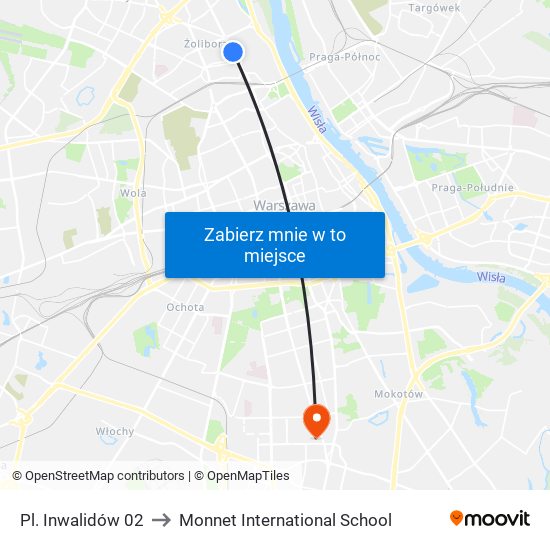 Pl. Inwalidów 02 to Monnet International School map