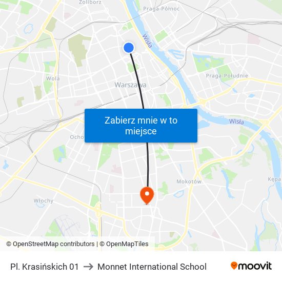 Pl. Krasińskich 01 to Monnet International School map