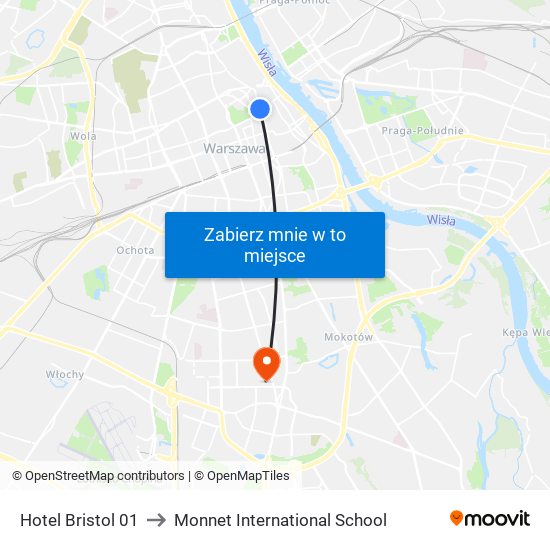 Hotel Bristol 01 to Monnet International School map