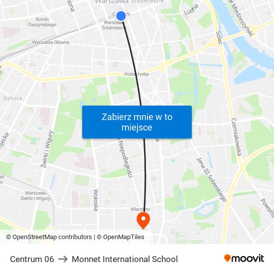 Centrum 06 to Monnet International School map