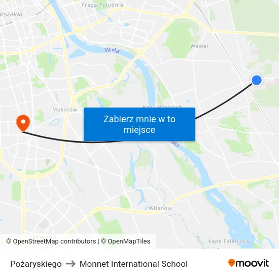 Pożaryskiego to Monnet International School map