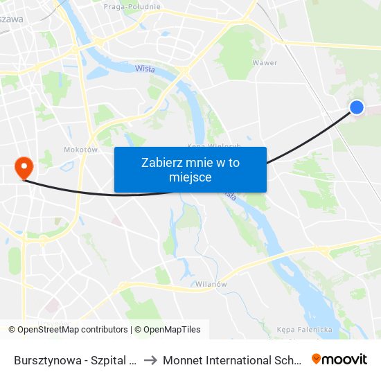 Bursztynowa - Szpital 02 to Monnet International School map