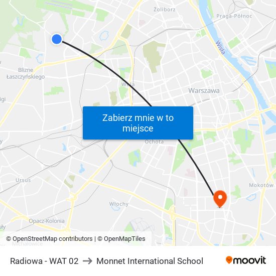 Radiowa-Wat to Monnet International School map