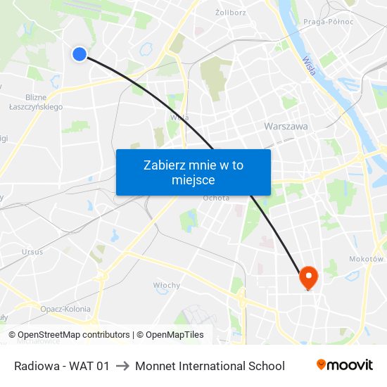 Radiowa-Wat to Monnet International School map