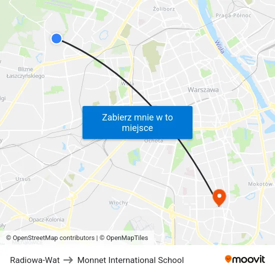 Radiowa - WAT to Monnet International School map