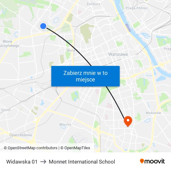 Widawska 01 to Monnet International School map