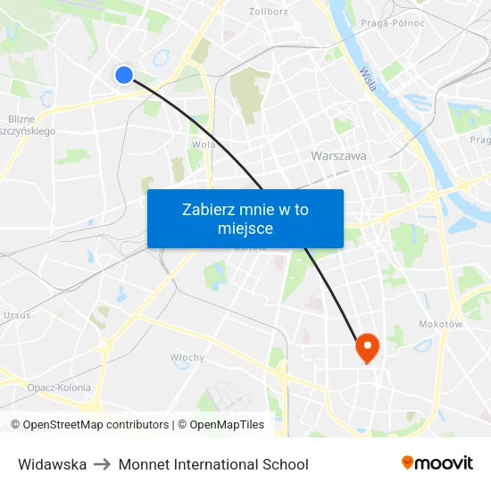 Widawska to Monnet International School map