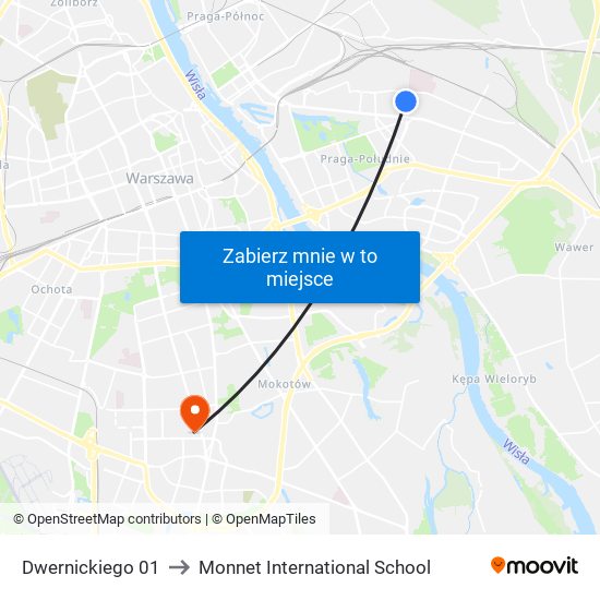 Dwernickiego to Monnet International School map