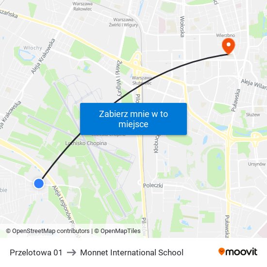 Przelotowa 01 to Monnet International School map