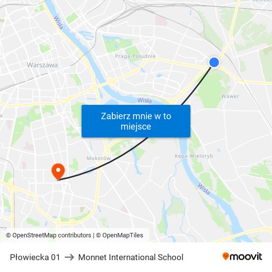 Płowiecka 01 to Monnet International School map