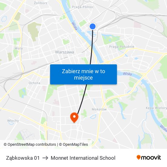 Ząbkowska 01 to Monnet International School map