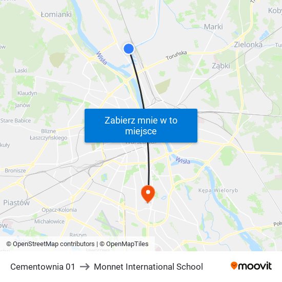 Cementownia 01 to Monnet International School map