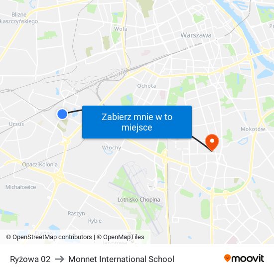 Ryżowa 02 to Monnet International School map