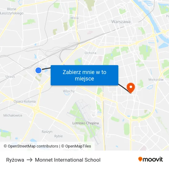 Ryżowa to Monnet International School map