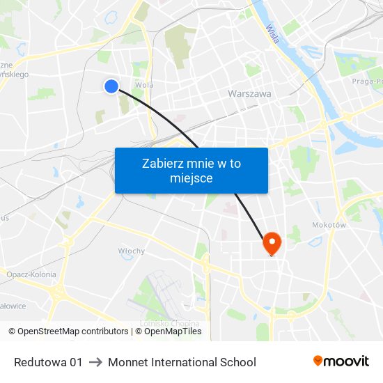 Redutowa 01 to Monnet International School map