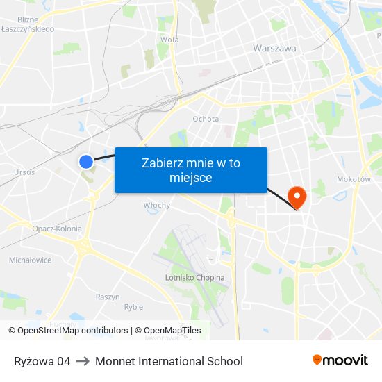 Ryżowa 04 to Monnet International School map