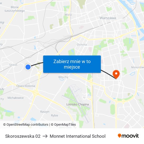 Skoroszewska to Monnet International School map