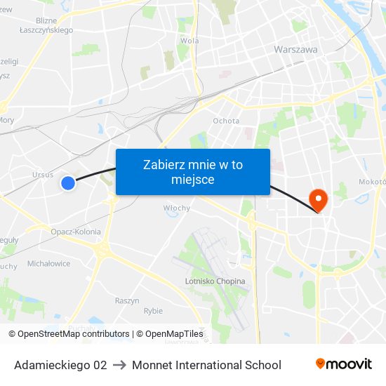 Adamieckiego 02 to Monnet International School map