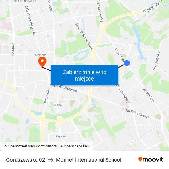 Goraszewska 02 to Monnet International School map