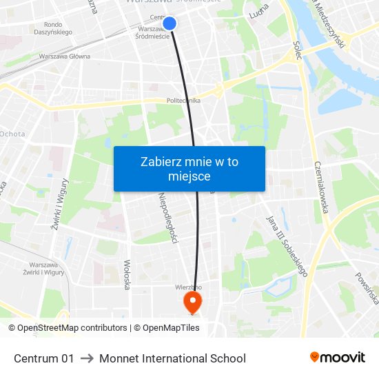 Centrum 01 to Monnet International School map