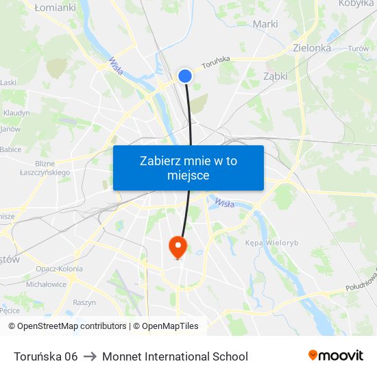 Toruńska to Monnet International School map