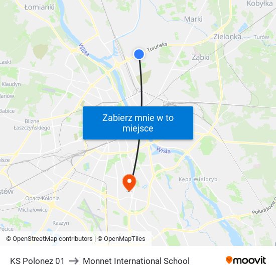 KS Polonez 01 to Monnet International School map