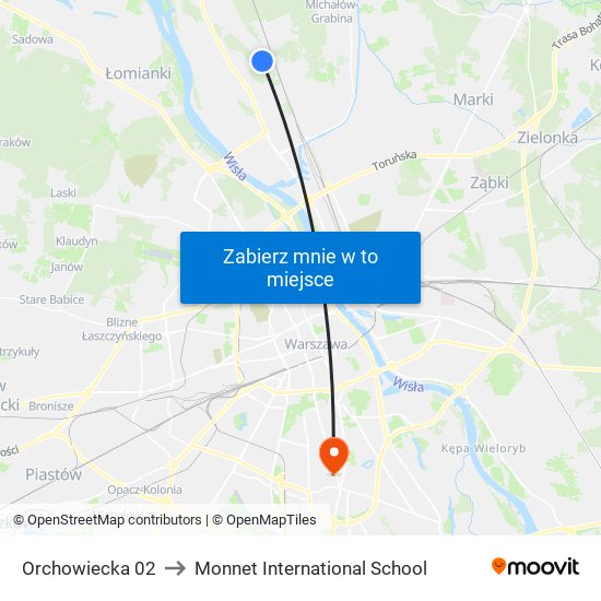 Orchowiecka 02 to Monnet International School map