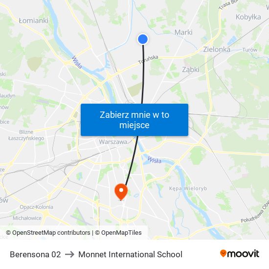 Berensona to Monnet International School map