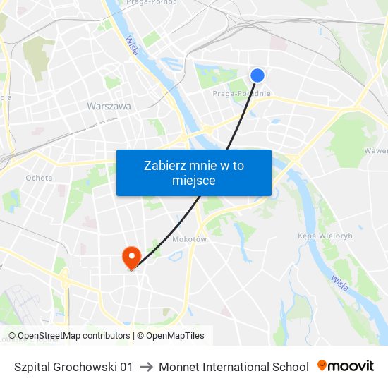 Szpital Grochowski 01 to Monnet International School map