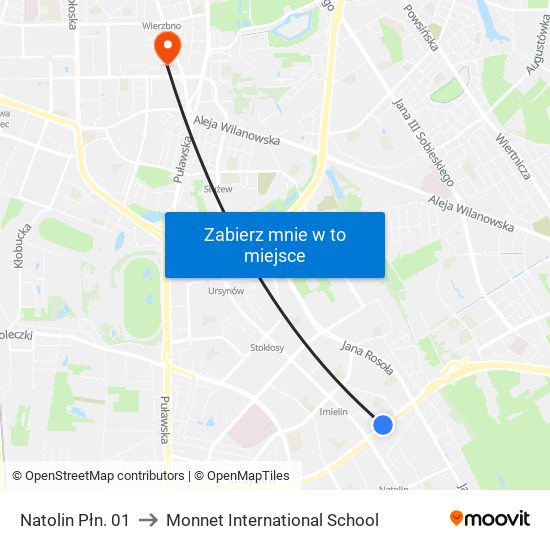 Natolin Płn. 01 to Monnet International School map