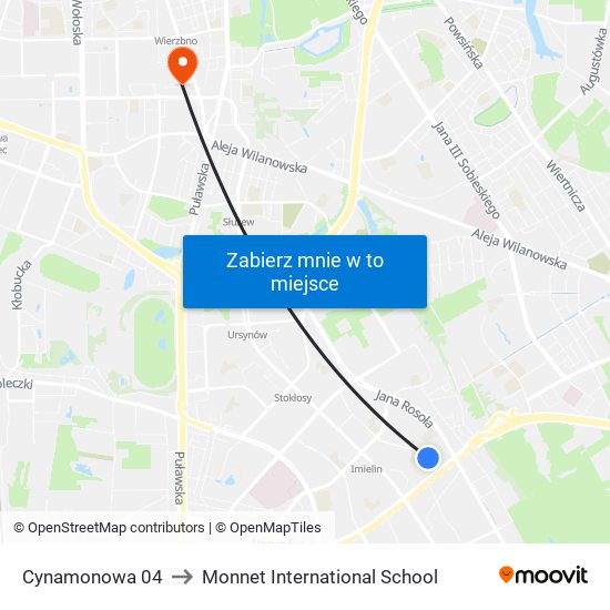 Cynamonowa 04 to Monnet International School map