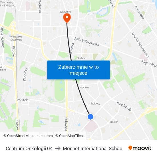 Centrum Onkologii 04 to Monnet International School map