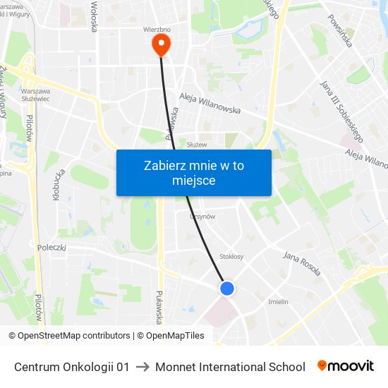 Centrum Onkologii 01 to Monnet International School map