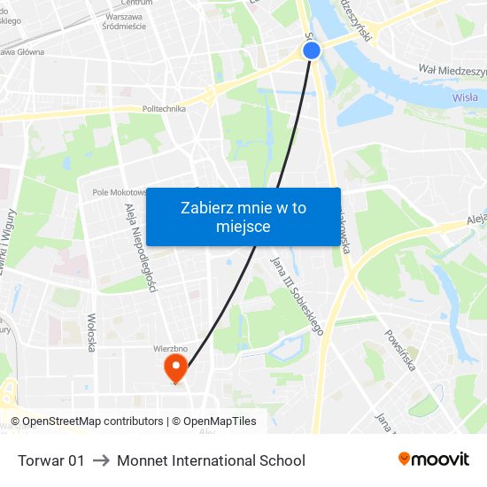 Torwar 01 to Monnet International School map