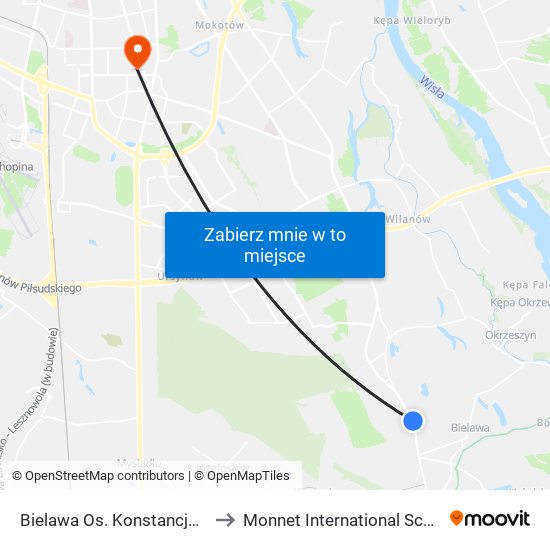 Bielawa Os. Konstancja 02 to Monnet International School map