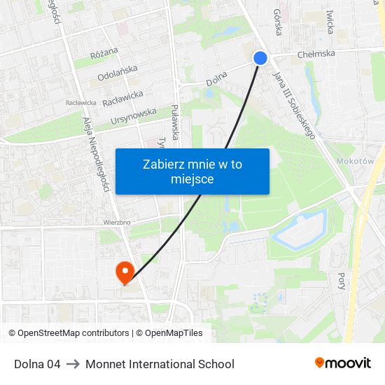 Dolna 04 to Monnet International School map