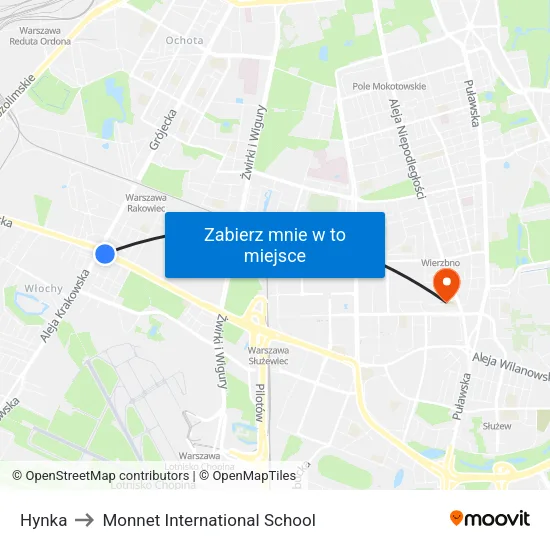 Hynka to Monnet International School map