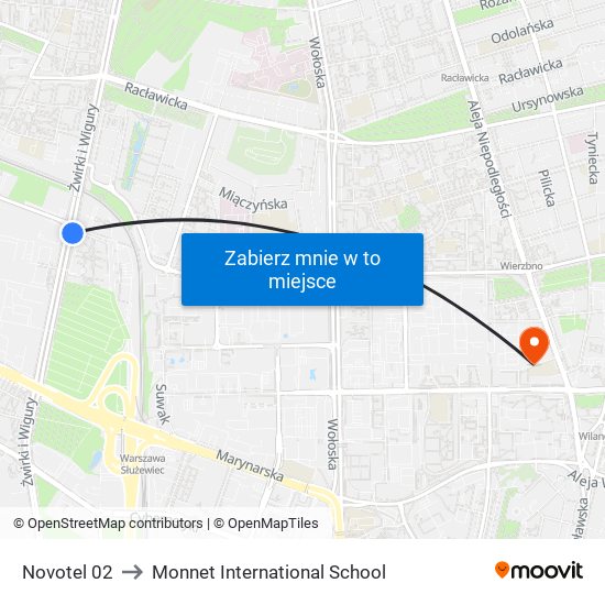 Novotel 02 to Monnet International School map