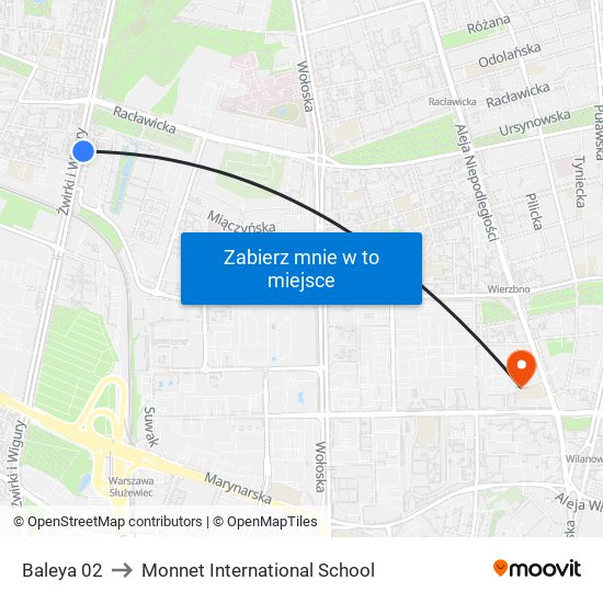 Baleya 02 to Monnet International School map