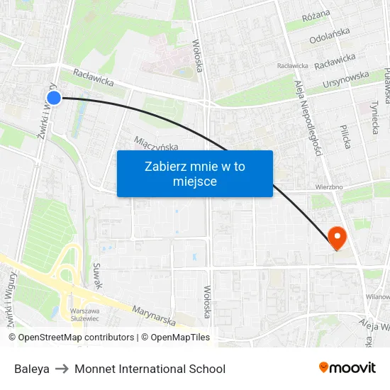 Baleya to Monnet International School map