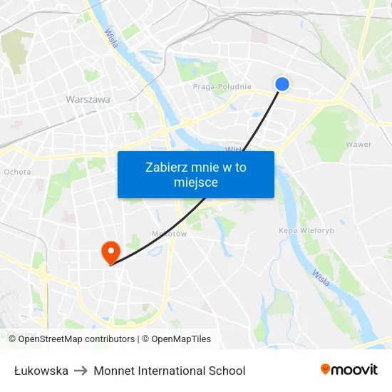 Łukowska to Monnet International School map