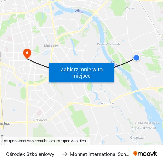 Ośrodek Szkoleniowy 01 to Monnet International School map