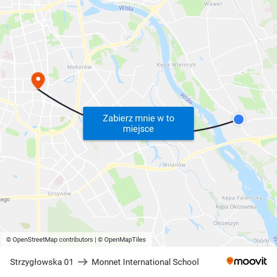 Strzygłowska to Monnet International School map