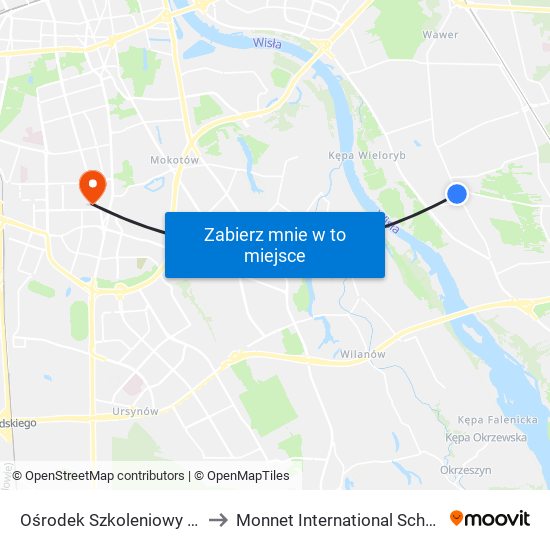 Ośrodek Szkoleniowy to Monnet International School map