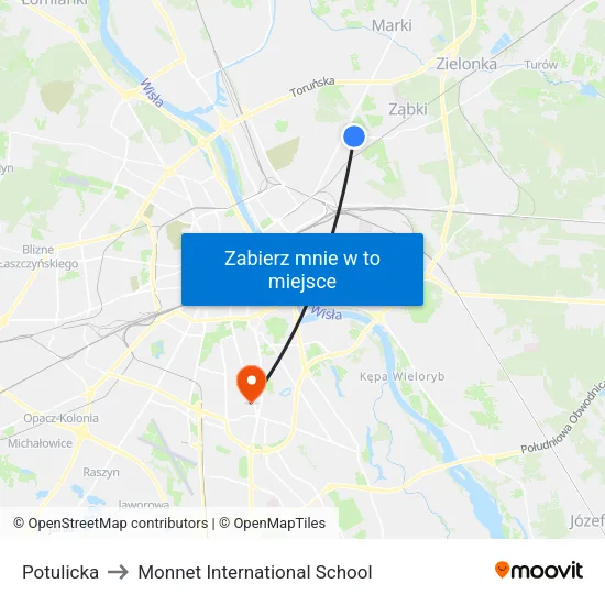 Potulicka to Monnet International School map