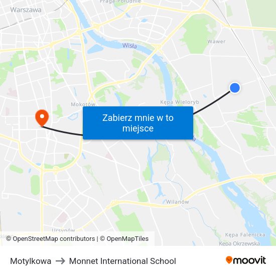 Motylkowa 01 to Monnet International School map