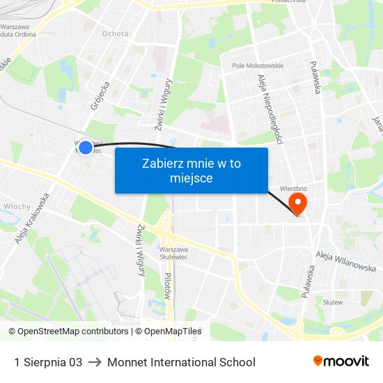 1 Sierpnia 03 to Monnet International School map