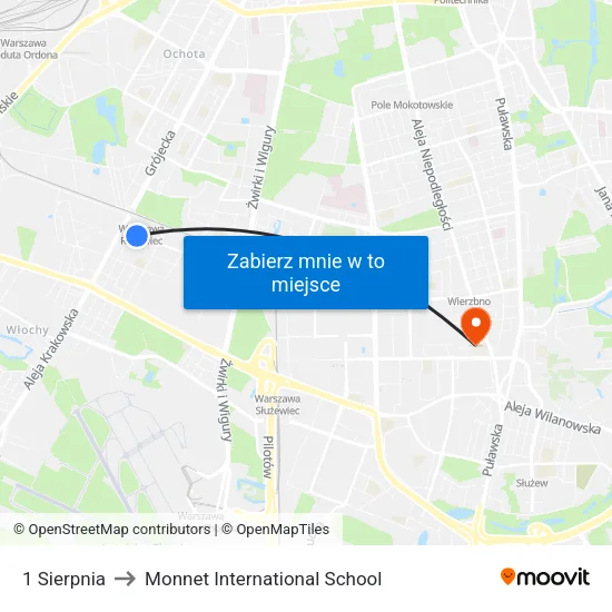 1 Sierpnia to Monnet International School map