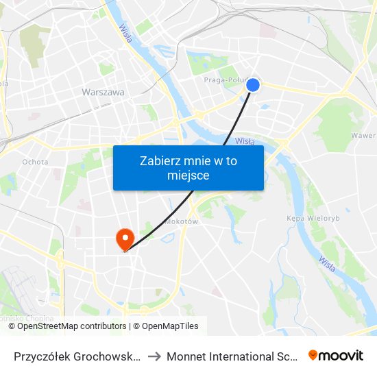 Przyczółek Grochowski 03 to Monnet International School map