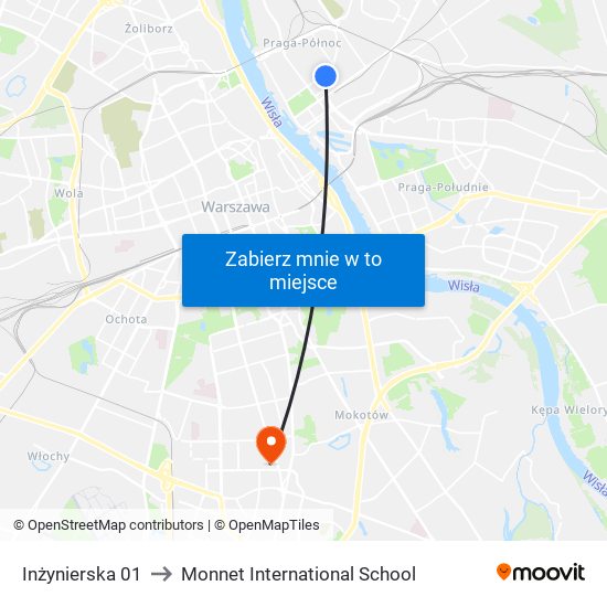 Inżynierska 01 to Monnet International School map